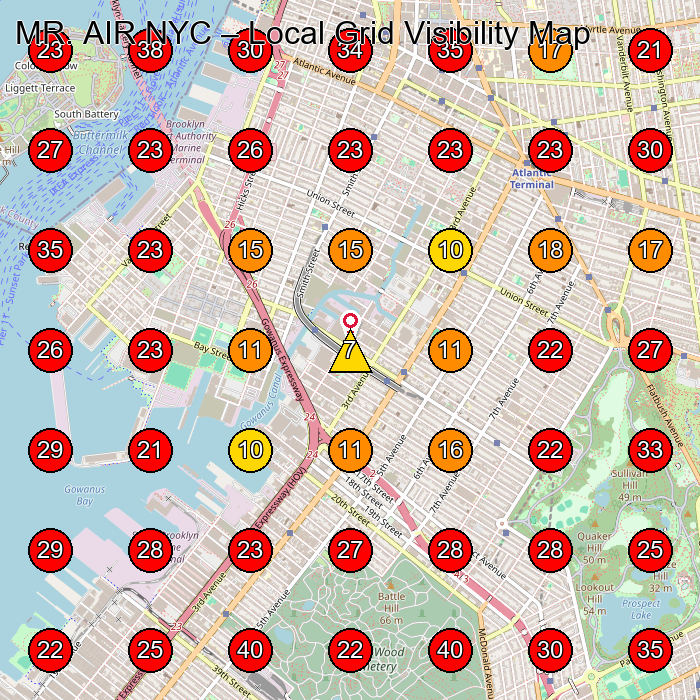 MR. AIR NYC GeoGrid visibility map for Air Conditioning Contractor in Brooklyn